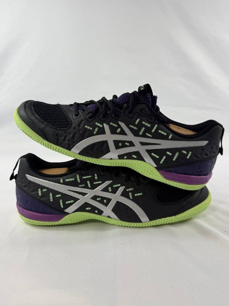 Asics Court Shoes Mens 11.5 Indoor Volleyball Training Black Purple S567y